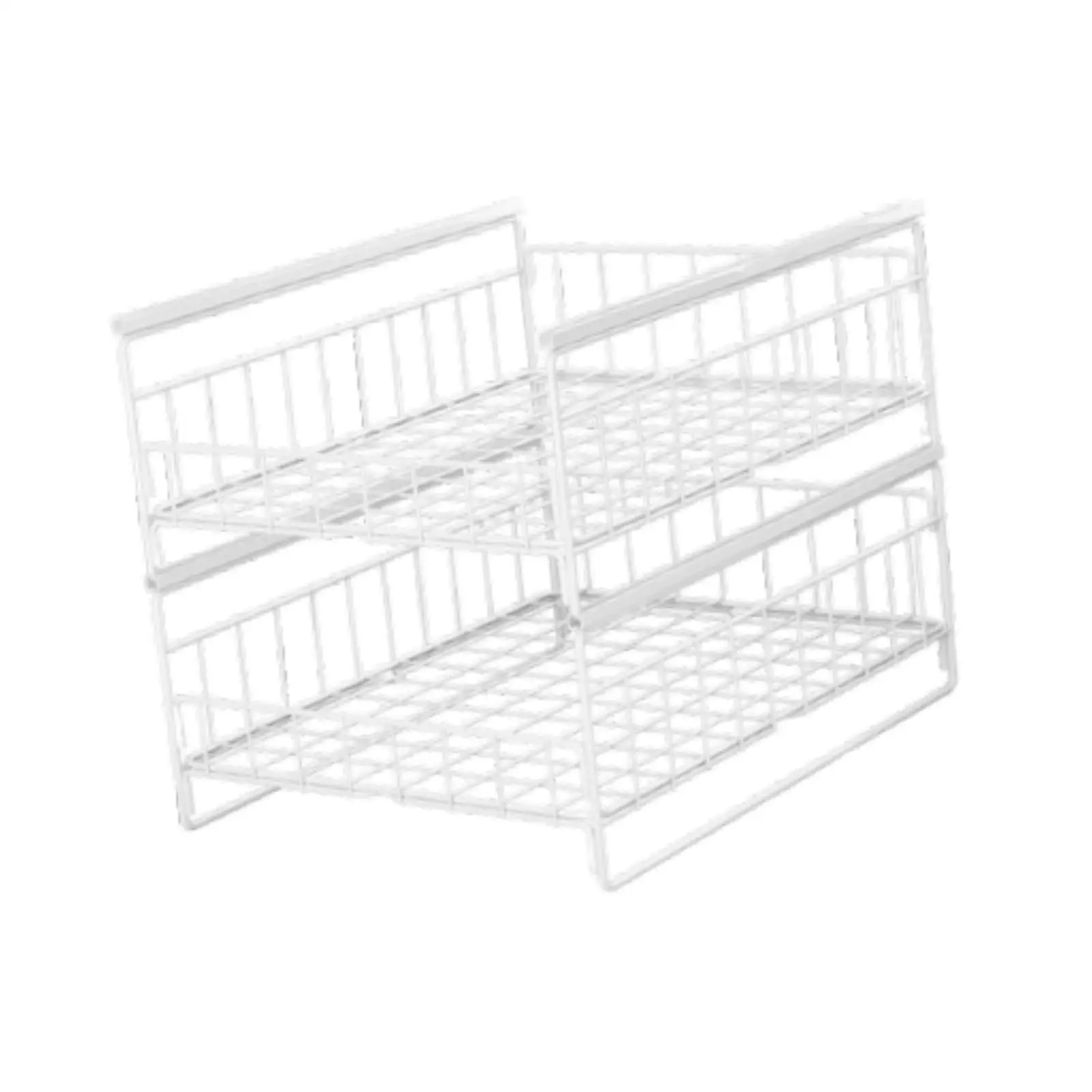 Freestanding Kitchen Cabinet Pull Out Organizer Shelf with Removable Carbon Steel Basket for Bathroom