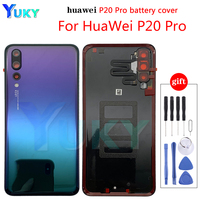 For New Huawei P20 Pro P20Pro Battery Back Cover Glass Panel P20 Pro Battery  Rear Door 3DHousing Case With Camera Lens Replace