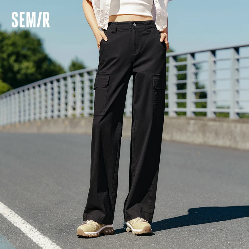 Semir Women Pants Urban Workwear Cargo Wide Leg Loose Straight Casual Style Slim Street Daily Trousers 2026 Autumn
