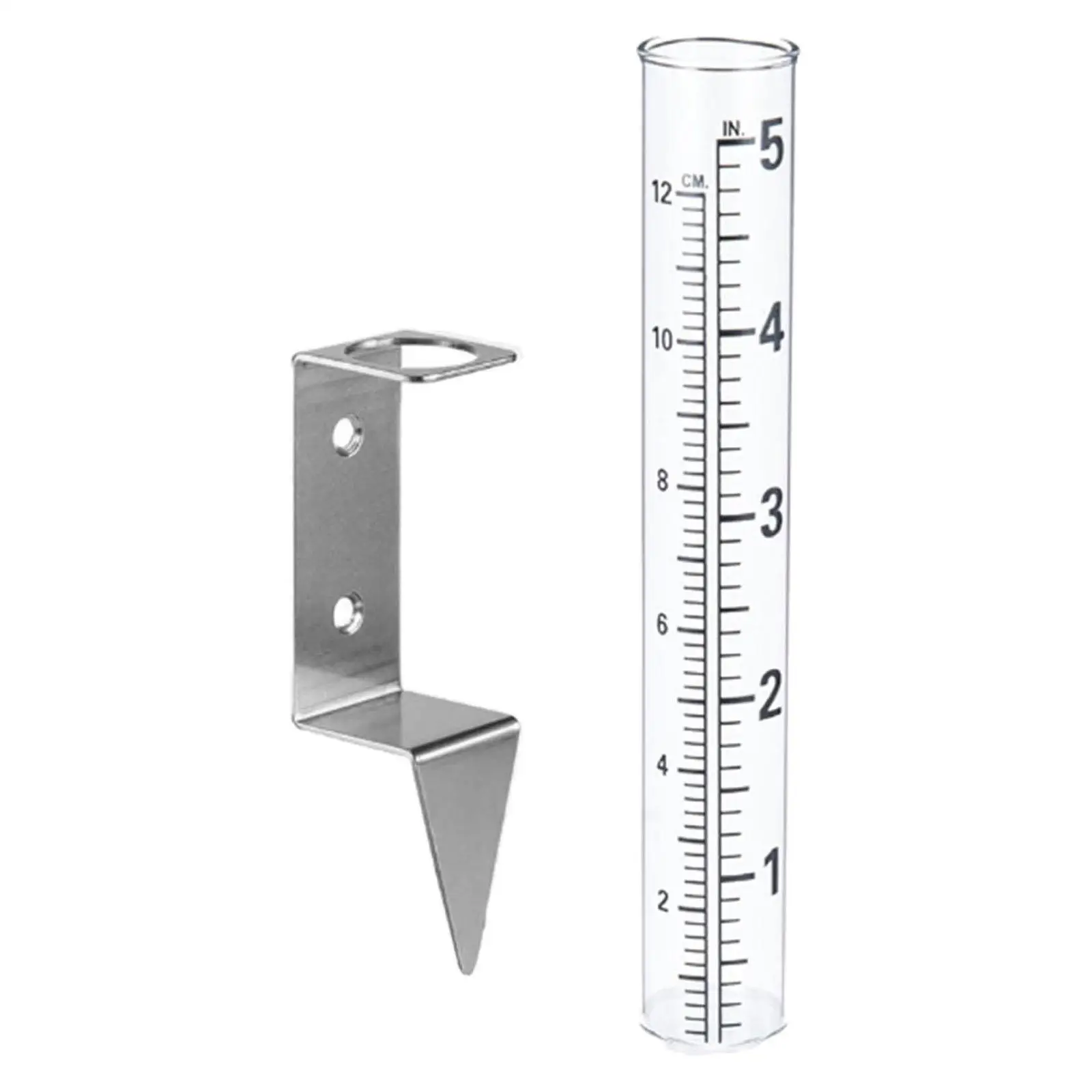 Outdoor Rain Gauge Easy to Read Removable 5inch Capacity Decorative Rain Measure Gauge for Patio Landscape Farm Pathway Deck