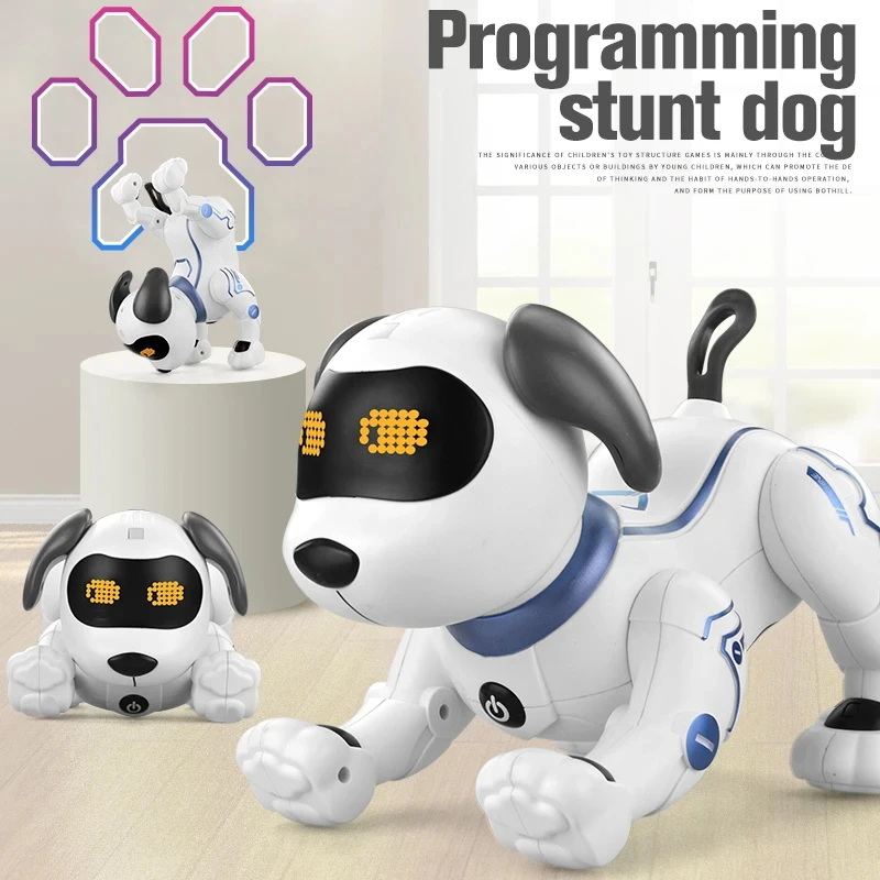 K16 RC Robot Electronic Dog Simulation Electronic Pets Programmable Smart Dancing Stunt Robot Dog RC Robotic Pets Toys Kids Gift