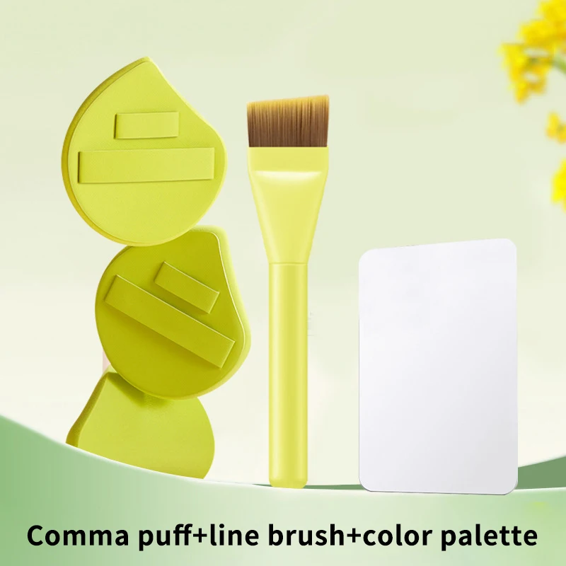 

Angle Foundation Cosmetics Brush Makeup Color Palette Set Green Makeup Brush Foundation Cream Mixing Tool Cosmetic Makeup Set