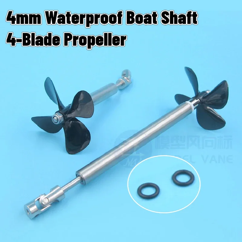 

4mm RC Boat Waterproof Shaft Set L30cm Stainless Steel Shaft+Shaft Sleeve+4-Blade Propeller+Coupling-A/Cardan Joint-B