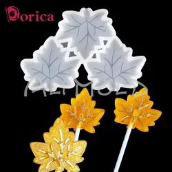 Dorica Maple Leaf Design Lollipop Epoxy Mold Chocolate Cake Silicone Mould Cake Decorating Tools Kitchen Supplies Bakeware