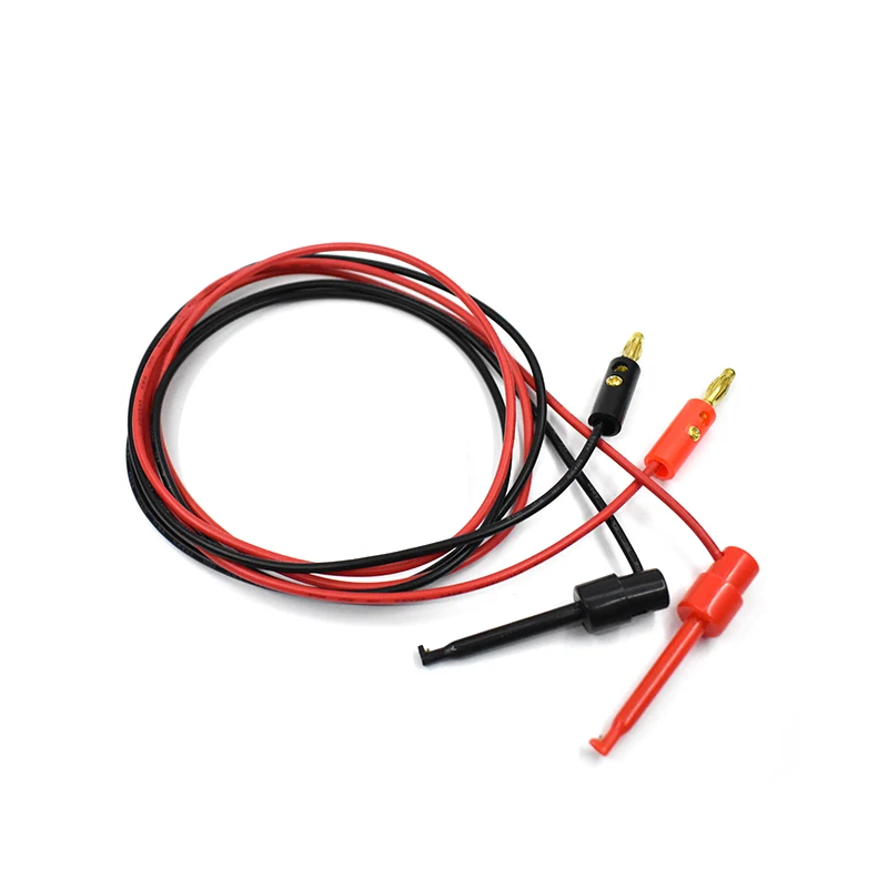 1 paire 1M 4mm fiche banane à crochet électrique pince câble de Test plaqué or pour multimètre fils de Test connecteur de fil rouge noir