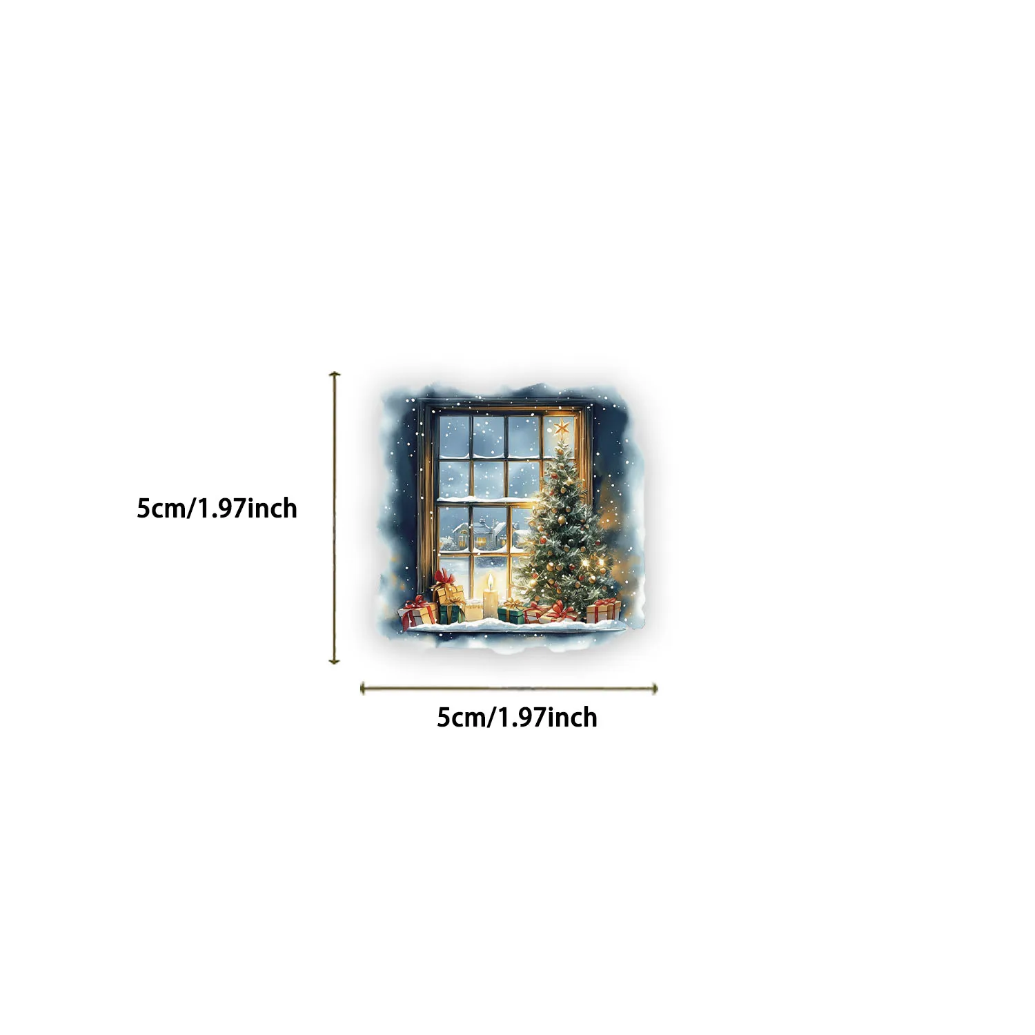 50PCS Christmas Watercolor Scene Fun Stickers DIY Phone Case Laptop Thermos Toy Stickers