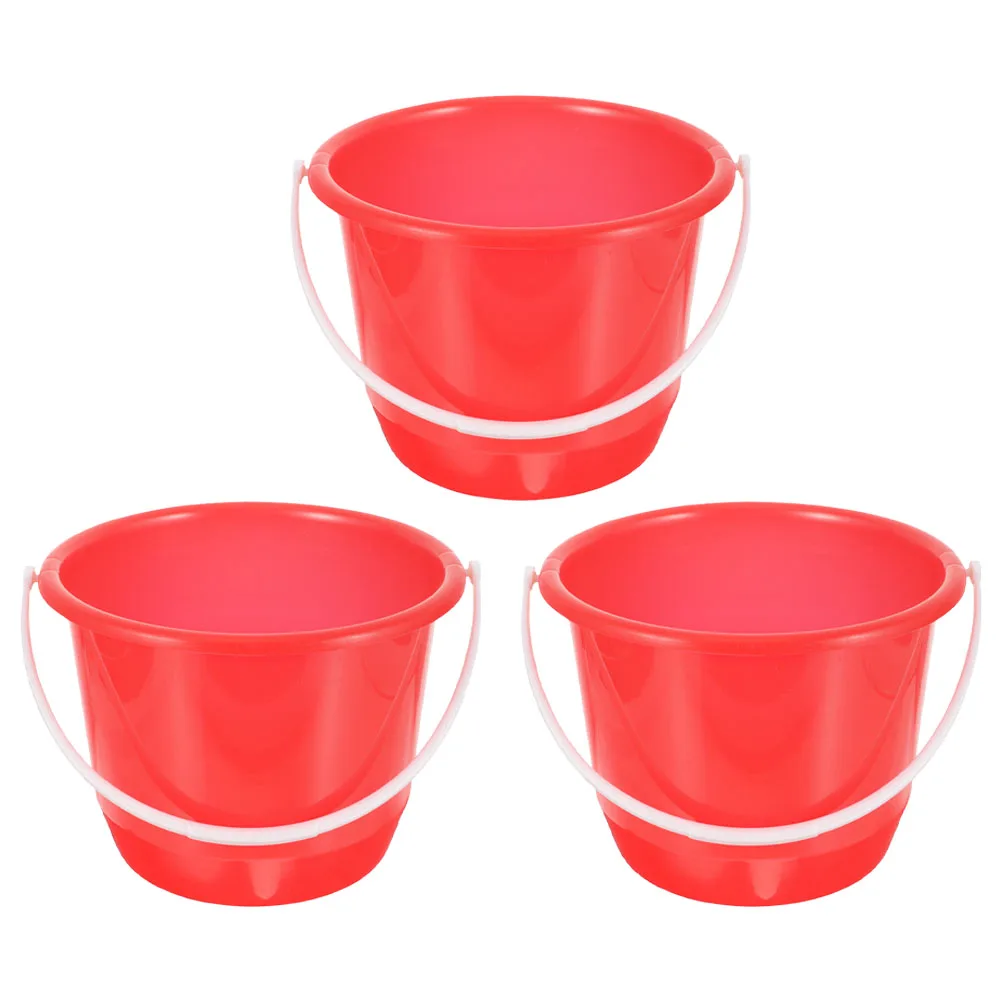 

3pcs Plastic Cleaning Buckets With Handles For Home Garden Pet Use Durable Portable Wash Water Storage Bucket For Outdoor Travel