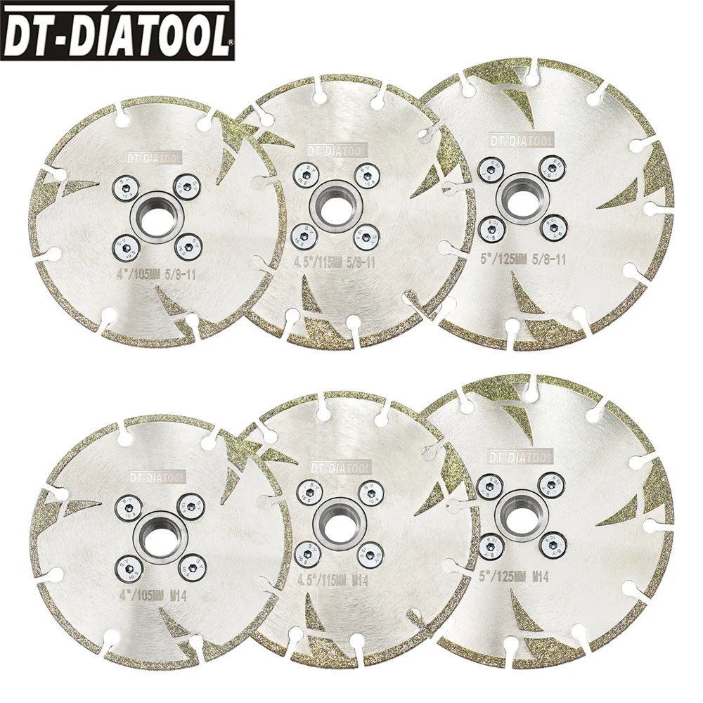 

DT-DIATOOL 1pc 100mm/115mm/125mm Diamond Cutting Disc Electroplated Reinforced Saw Blade M14 Thread DIa 4" 4.5" 5" Dry or Wet