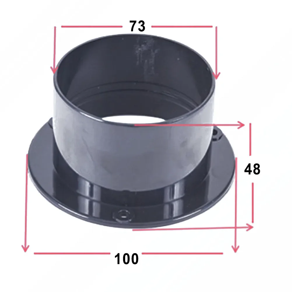 75mm Straight Pipe ABS Flange For Ventilation Duct Connector Exhaust Pipe End Component With Wall Mount Feature