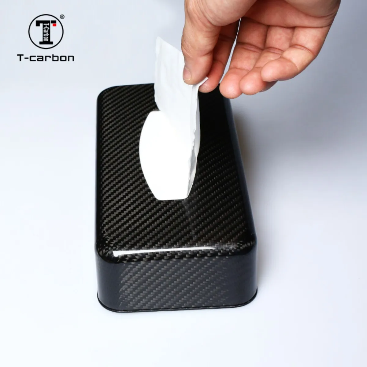 T-carbon Carbon Fiber Car interior Tissue Box  For Car Home Office