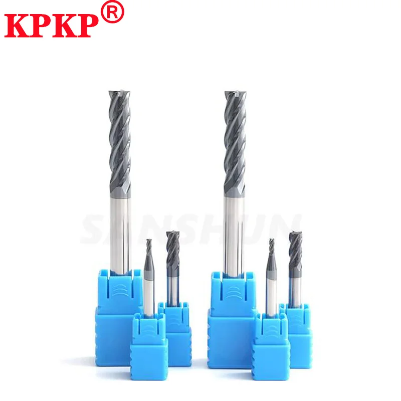 HRC50 Tungsten Steel End Mill 4-Flute Flat Bottomed Knife Nano-Coating Carbide For CNC Mechanical Workshop Milling Cutter