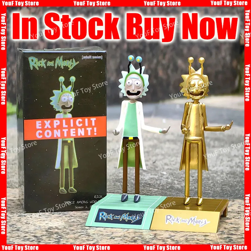 Hot Toys Rick And Morty Sanchez Action Figure Middle Finger Peace Among Worlds Figures Pvc Model Collection Doll Kid Xmas Gift