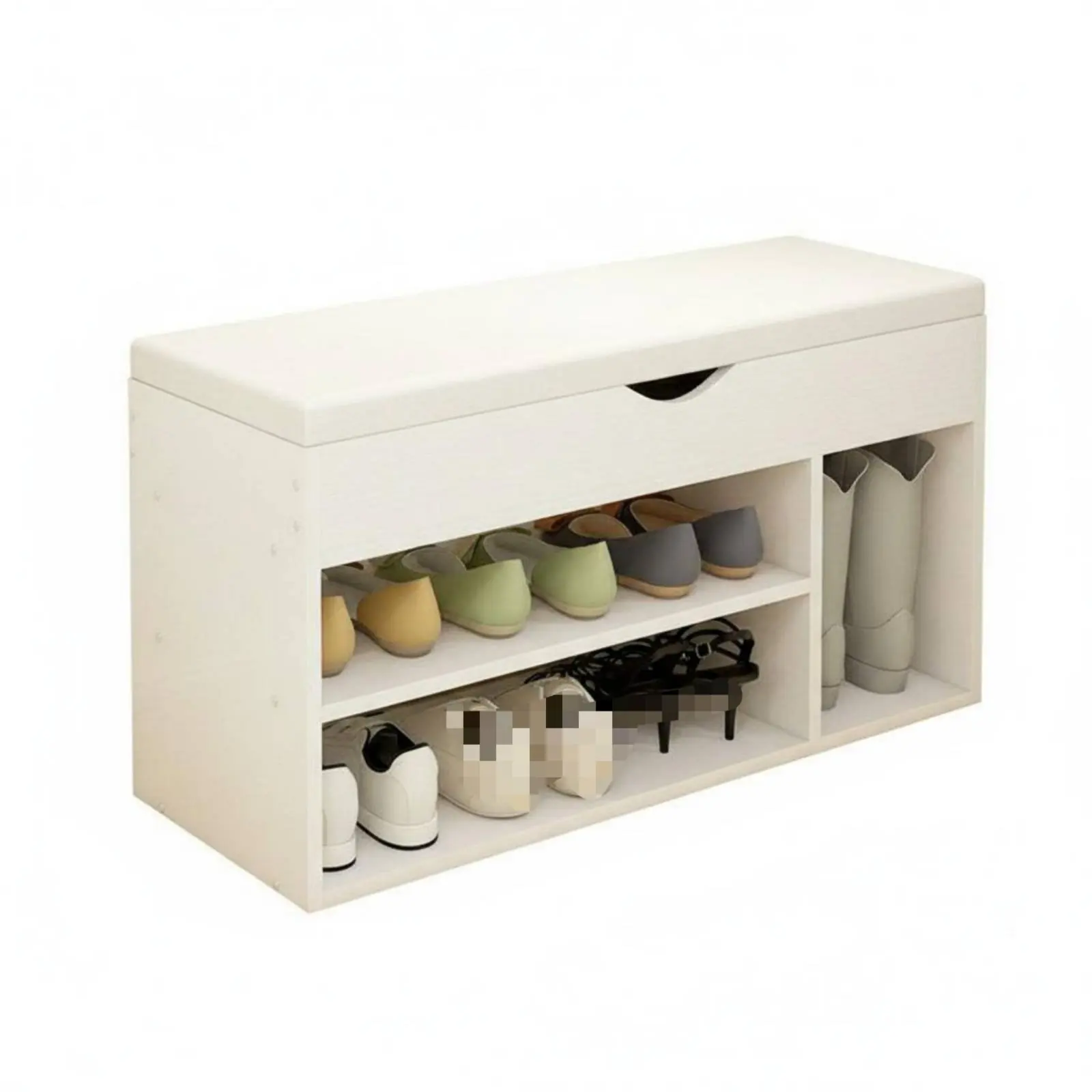 

Upholstered Shoe Rack Bench Multifunctional Design Padding Ed Shoe Cubby Space-Saving Large Capacity for Guests, Hallway