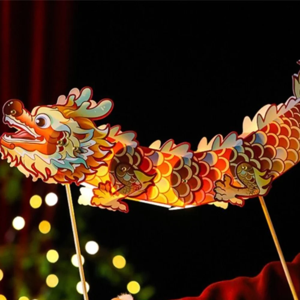 

Luminous Mid-Autumn Dragon Dance Lantern Cartoon Creativity Chinese Style Dragon Lamp Portable Handmade Handheld Dragon Lantern