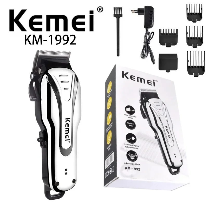 

Kemei Portable Rechargeable Hair Clipper KM-1992 Home Hair Salon Professional Hair Clipper