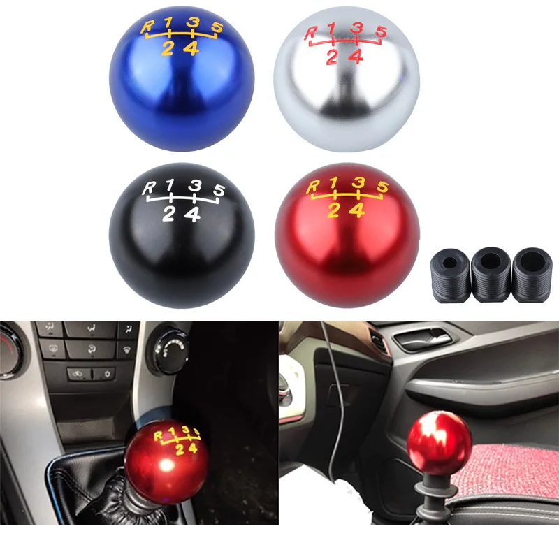 

5 Speed Universal Car Gear Shift Knob Aluminum Manual Gear Stick Shift Shifter Lever Knob Round Ball