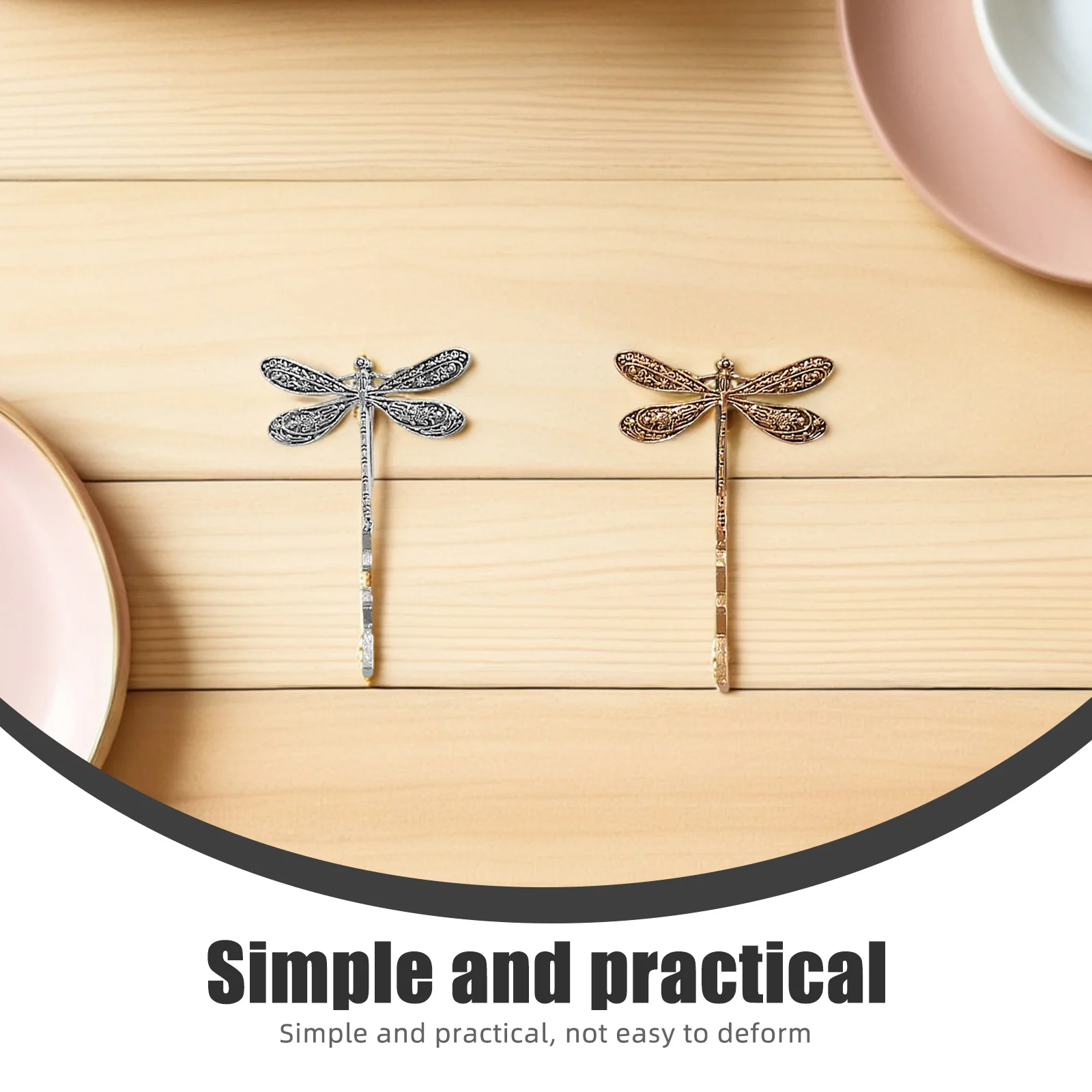 6 قطع من مشابك الشعر المعدنية الصغيرة على شكل اليعسوب للنساء، إكسسوارات الشعر المزخرفة، ملابس الحفلات والولائم