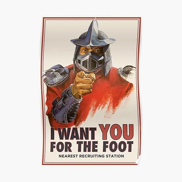 Foot Clan Recruitment Tee  Poster Decor Print Funny Mural Art Vintage Modern Home Wall Picture Painting Decoration Room No Frame