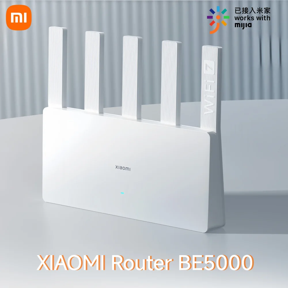 Xiaomi BE5000 Router Wi-Fi 7 Dual-Band Mesh System 2.4/5GHz with 2.5G Port IPTV Support OFDMA Signal Boost for Home or Gaming