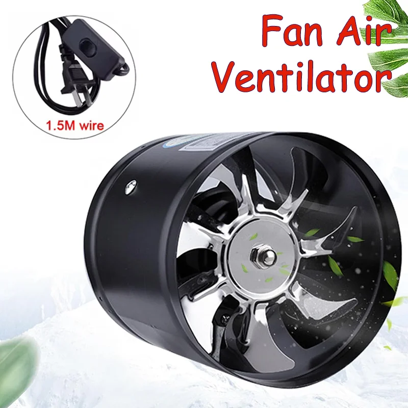 

4/6 inch Pipe Exhaust Fan Air Ventilator Silent Ventilation Air Vents Metal Pipe Ventilation Exhaust Fan Toilet Wall Fan