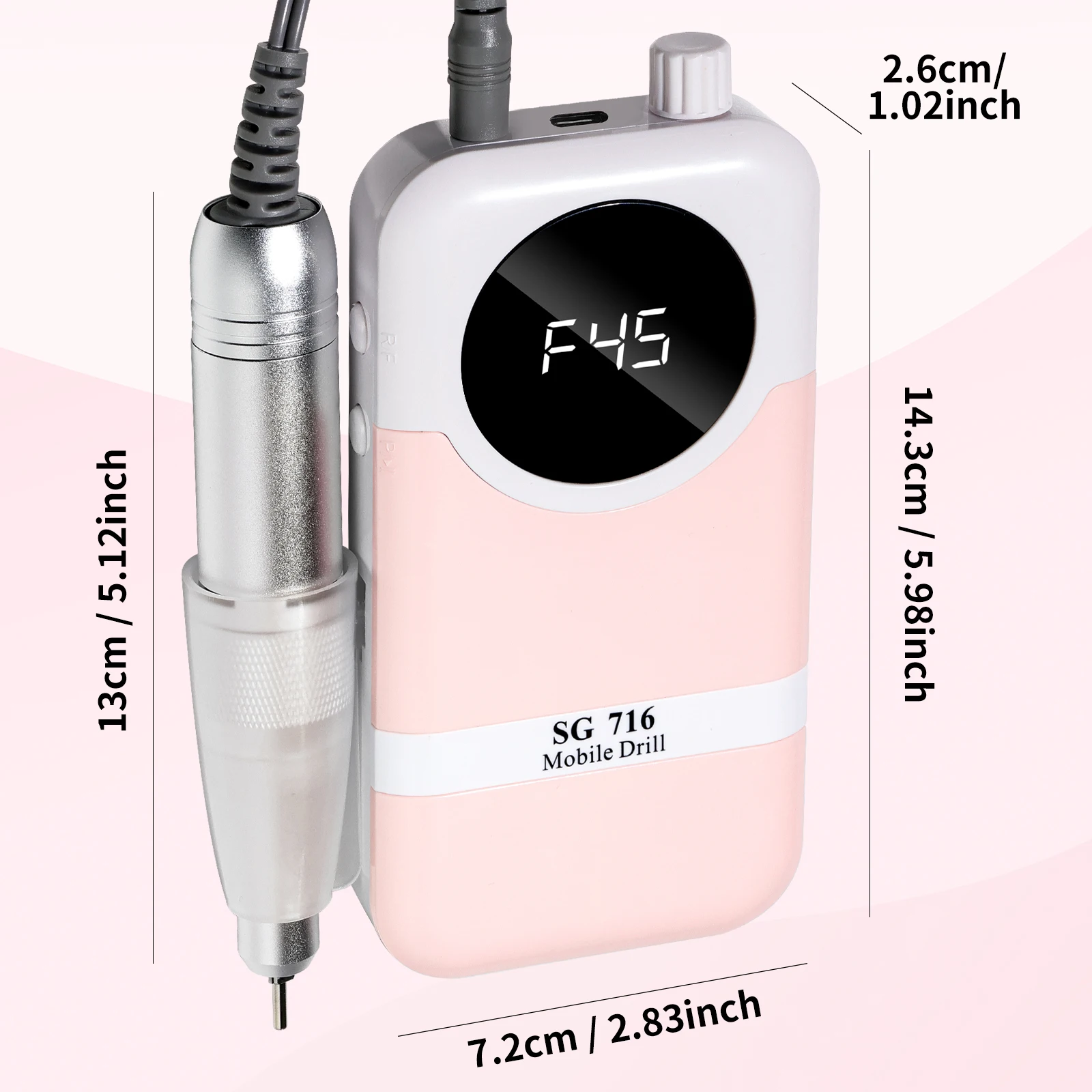 المهنية 45000 دورة في الدقيقة الكهربائية مسمار الحفر قابلة للشحن ملف الأظافر منخفضة الضوضاء مسمار ساندر ملف لأداة صالون تلميع الأظافر #5