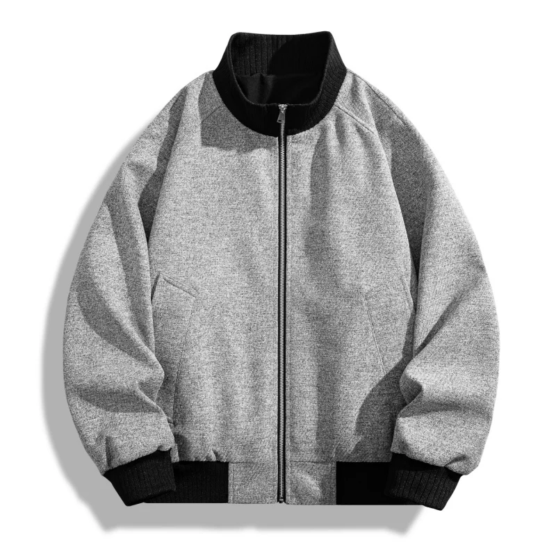 

Весенне-осенняя свободная куртка для мужчин: молодежная, повседневная, в стиле пэчворк, с воротником-стойкой, модная уличная одежда