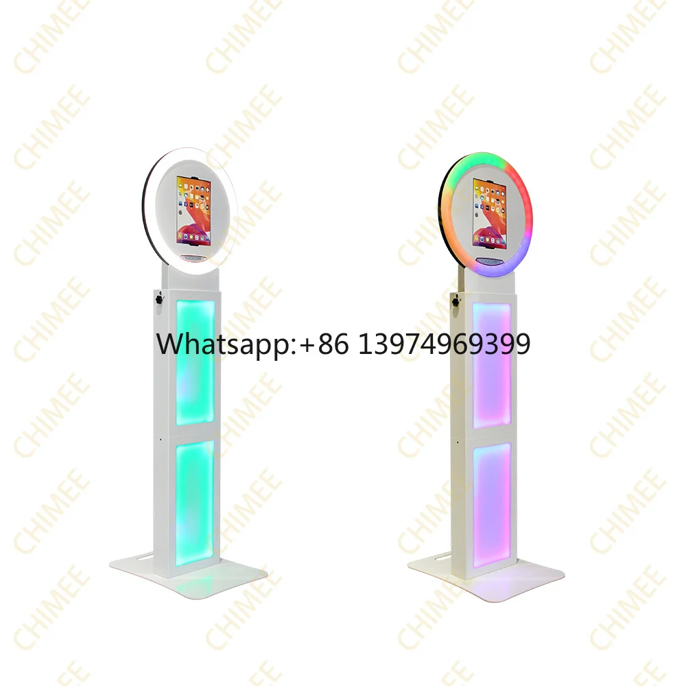 Easy to Assemble No Tools Required Simple Round IPAD Photo Booth With HD Display for Social Events and Party Rental Supplier