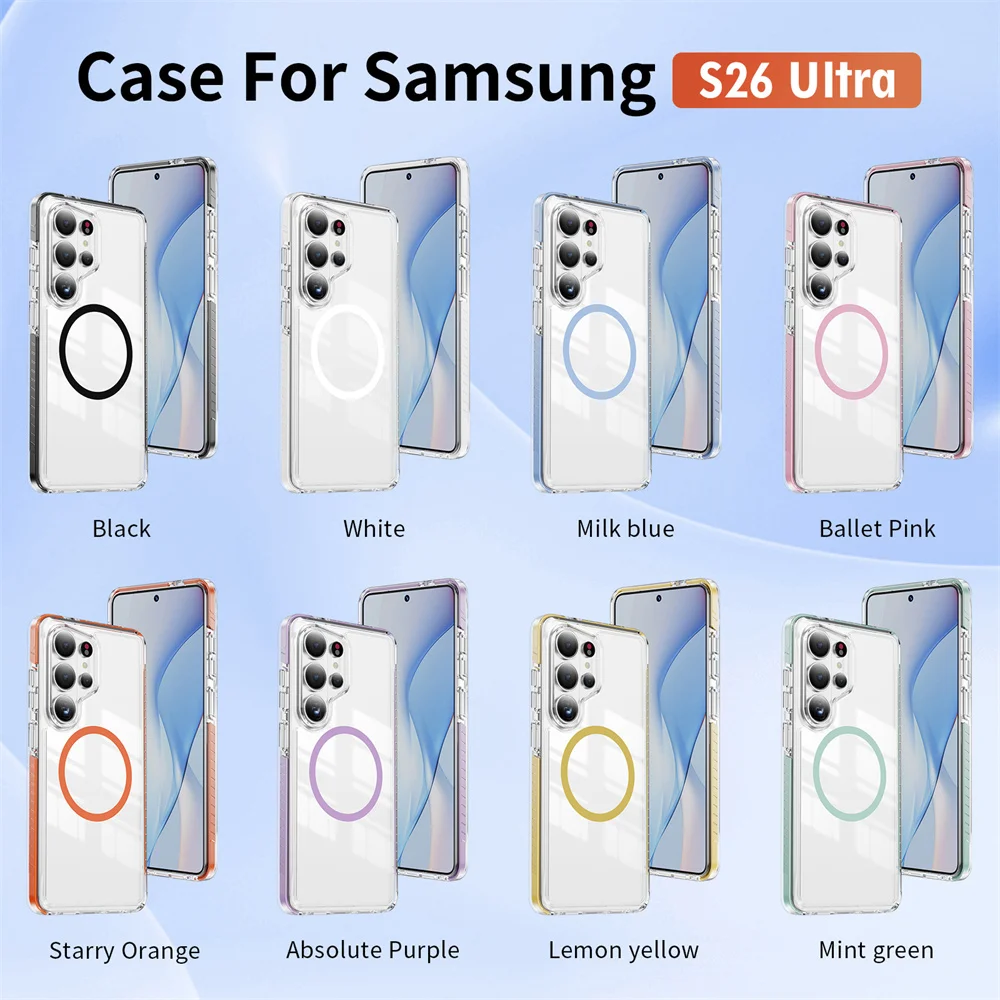 Luxuriöse Transparente Magsafe Magnetische Hülle für Samsung Galaxy S26 Ultra S25 FE Plus S24 S23 A57 A56 A36 A37 A27 Stoßfeste Abdeckung – Detail 1