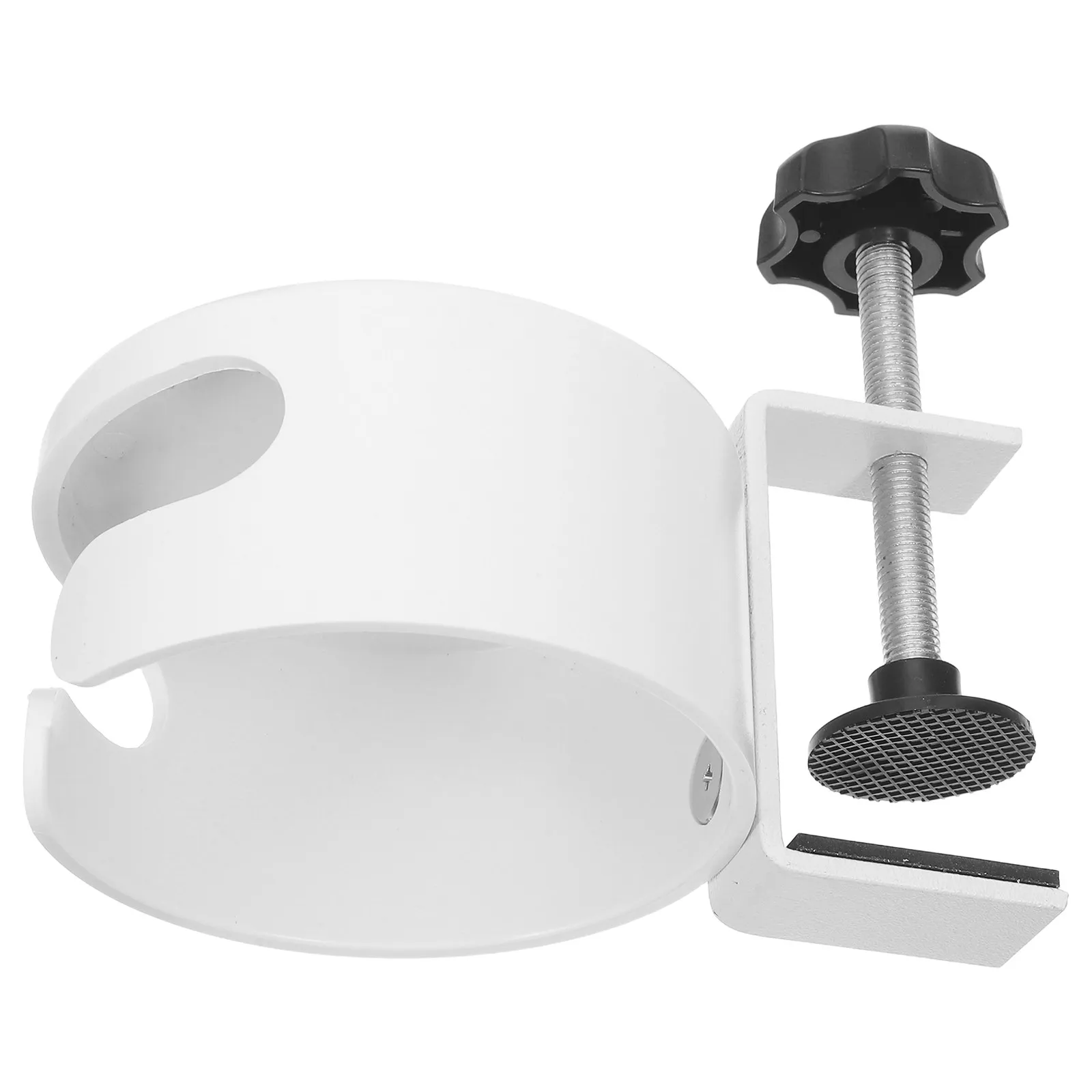 Desk Cup Holder Clamp Anti Spill Table Cup Holder for Desktop Side Mounted Portable Water Bottle Coffee Mug Stand White