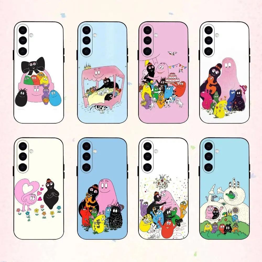 

Tiny Cute B-BarbapapaS phone Case For Samsung Galaxy A73,A72,A71,A70,A53,A52,A51,Others Soft Black Shell