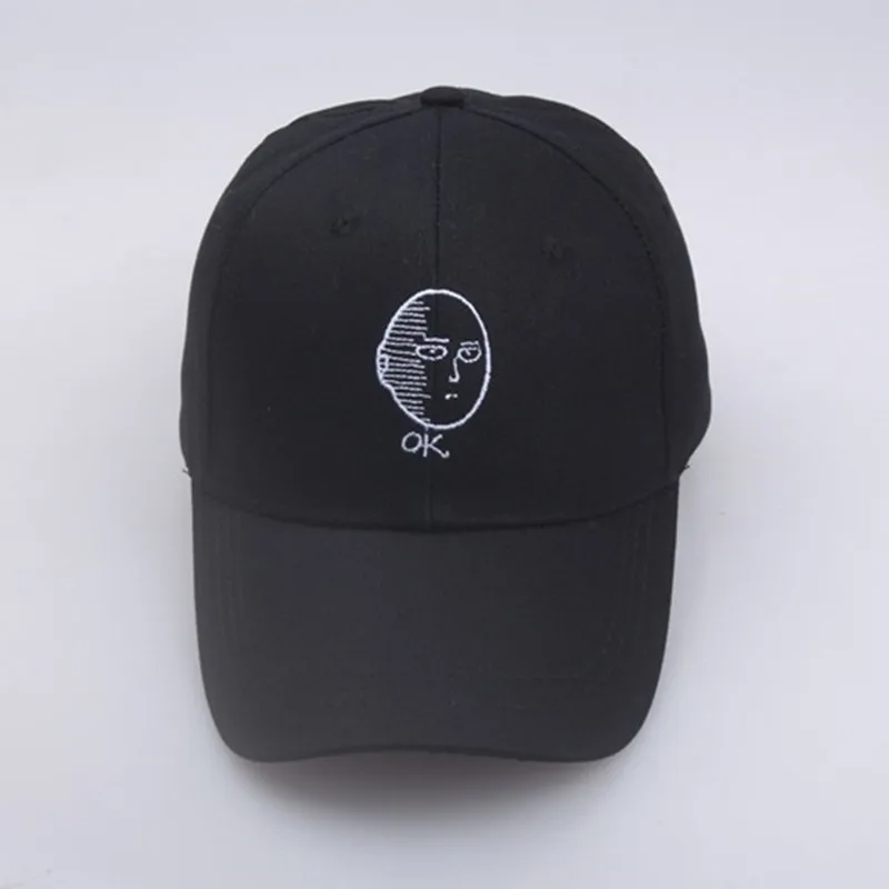 Anime dos desenhos animados um soco homem saitama chapéu de beisebol bordado ajustável unisex acessórios ok boné ao ar livre chapéus festa