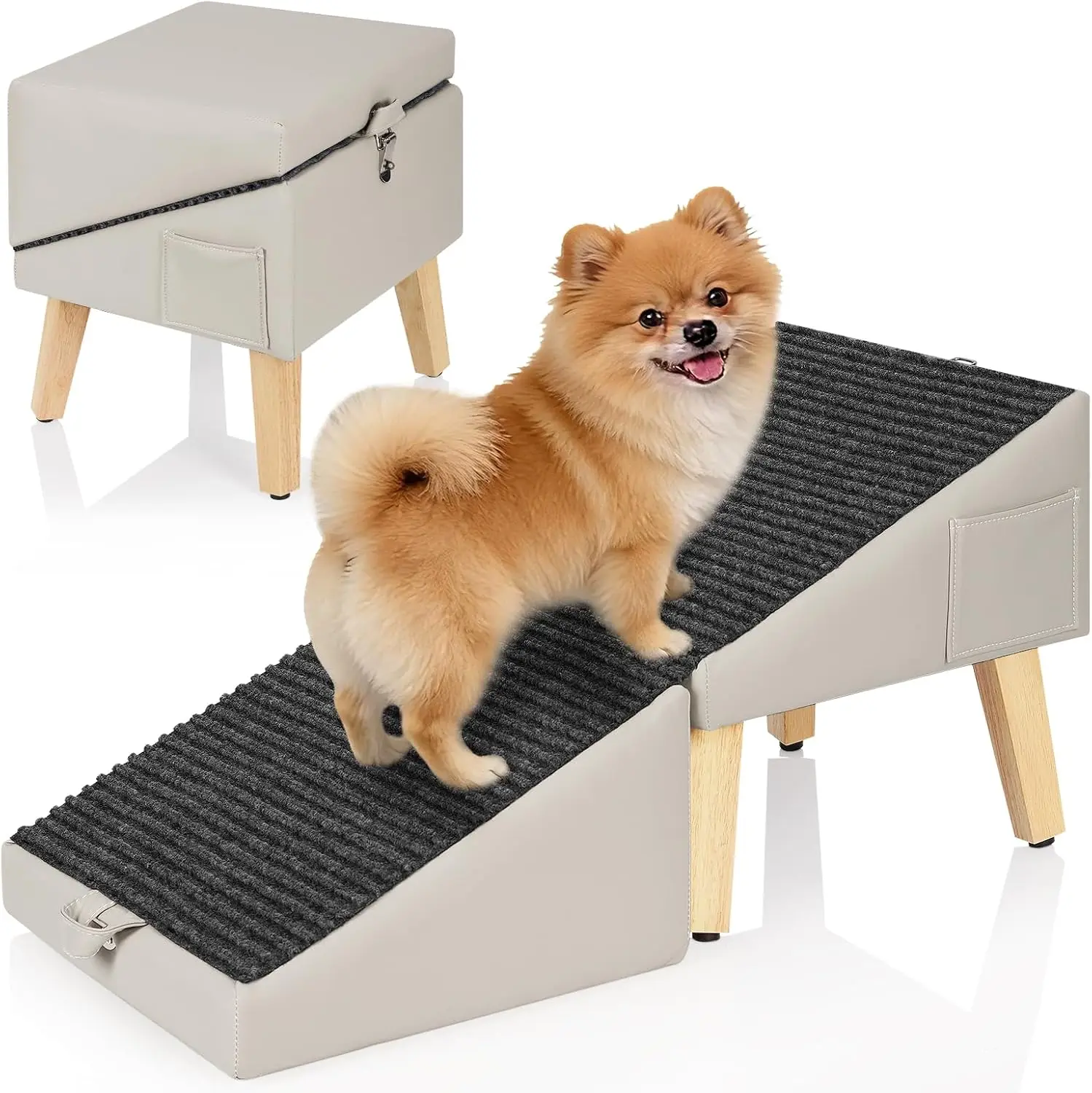 2-in-1 Foldable Dog Ramp for Couch and Bed, 14.4