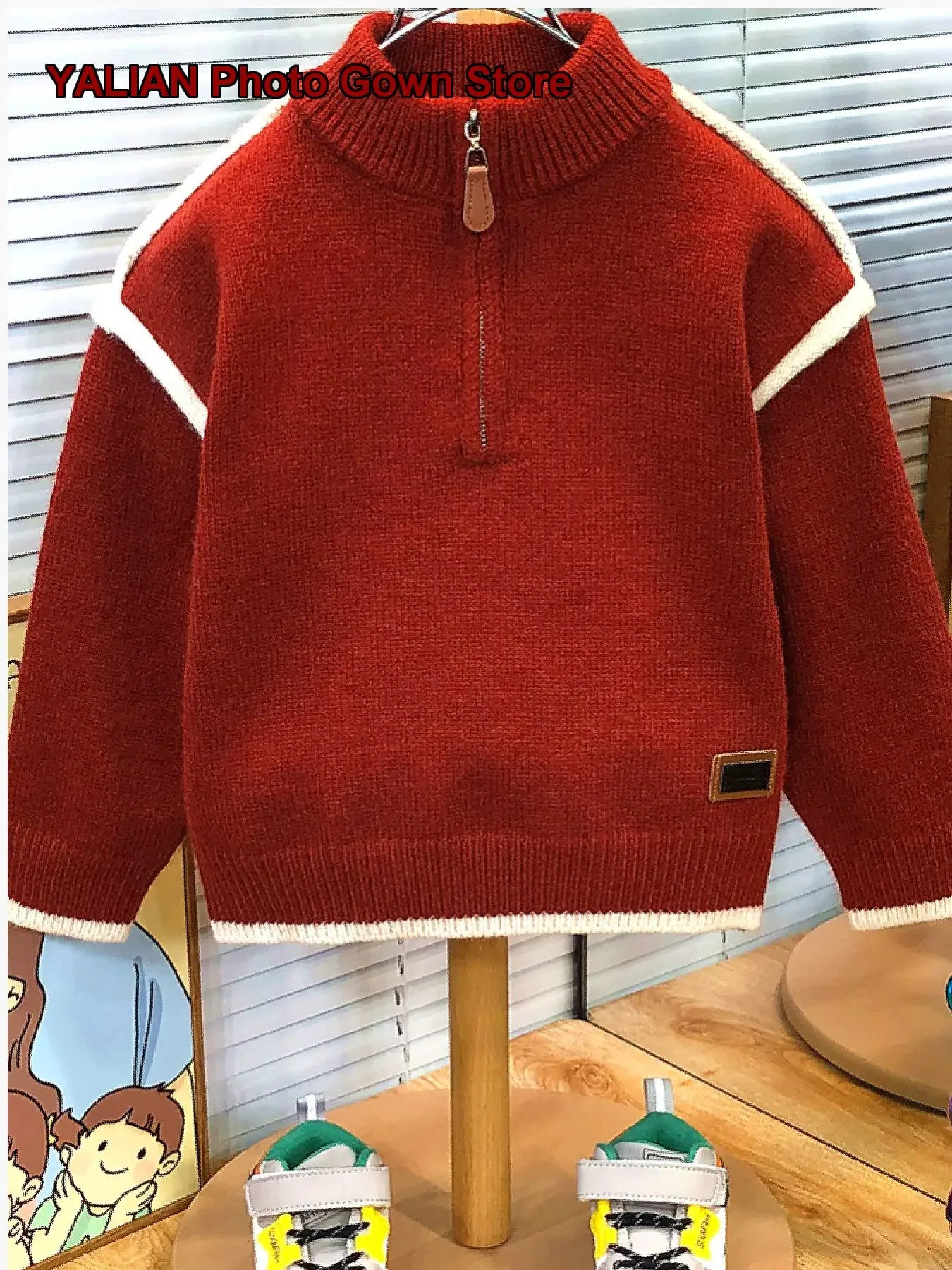 Boys 2026 Kids Winter Clothes Baby Festive New Year Sweater Boys Winter New Year Greeting Outfit