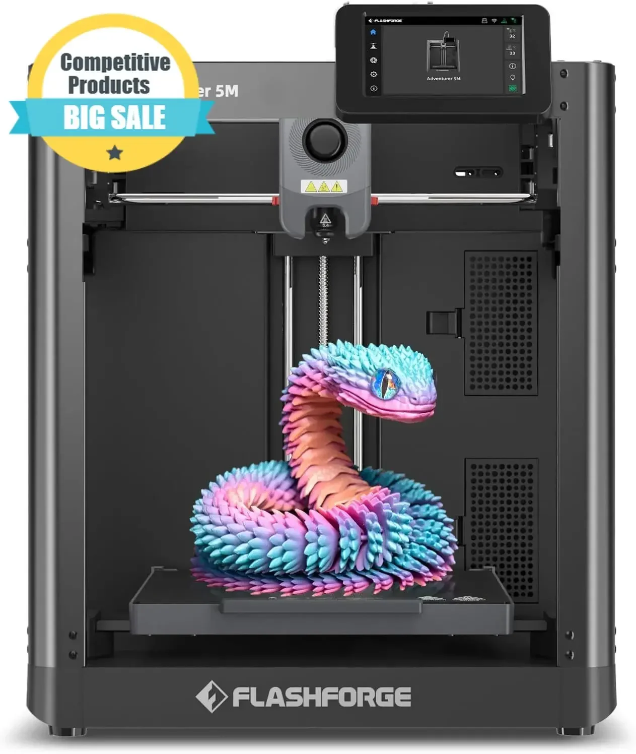 Adventurer 5M 3D Printer with Fully Auto Leveling, Max 600mm/s High Speed Printing, 280°C Direct Extruder with 3S Detachable Noz