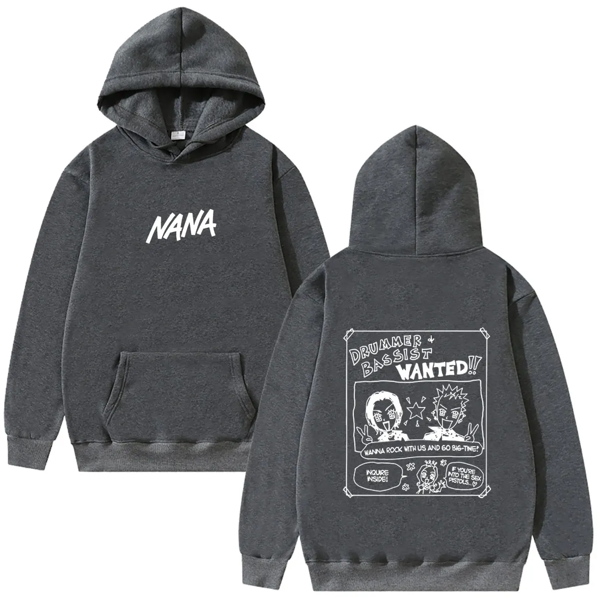 Japanese Anime Black Stones Ren Honjo Nana Merch Hoodie Men Women Manga Casual Hoodies Unisex Fashion Vintage Oversized Pullover - view 5