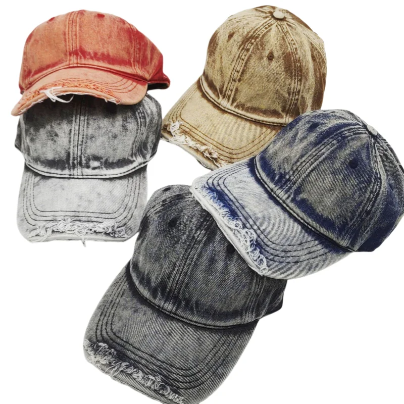 High quality spring and autumn washed rags cowboy baseball cap couples casual sunblock soft top casual cap for men and women