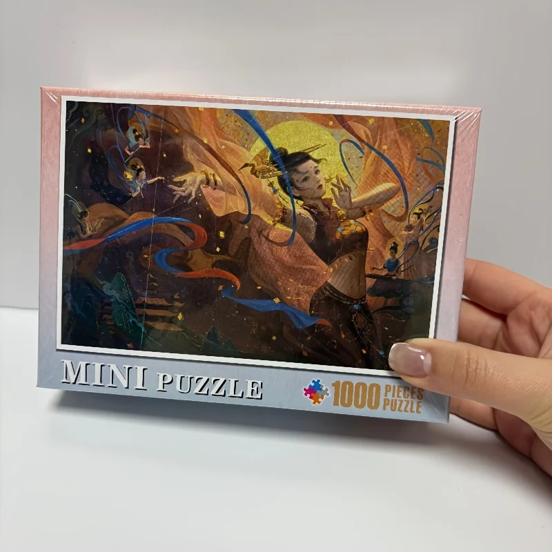 

Plastic 1000pcs Mini Jigsaw Puzzle - Dunhuang Dance Maiden, 14.96x10.24inch, Vibrant Dunhuang-Inspired Design Traditional Attire