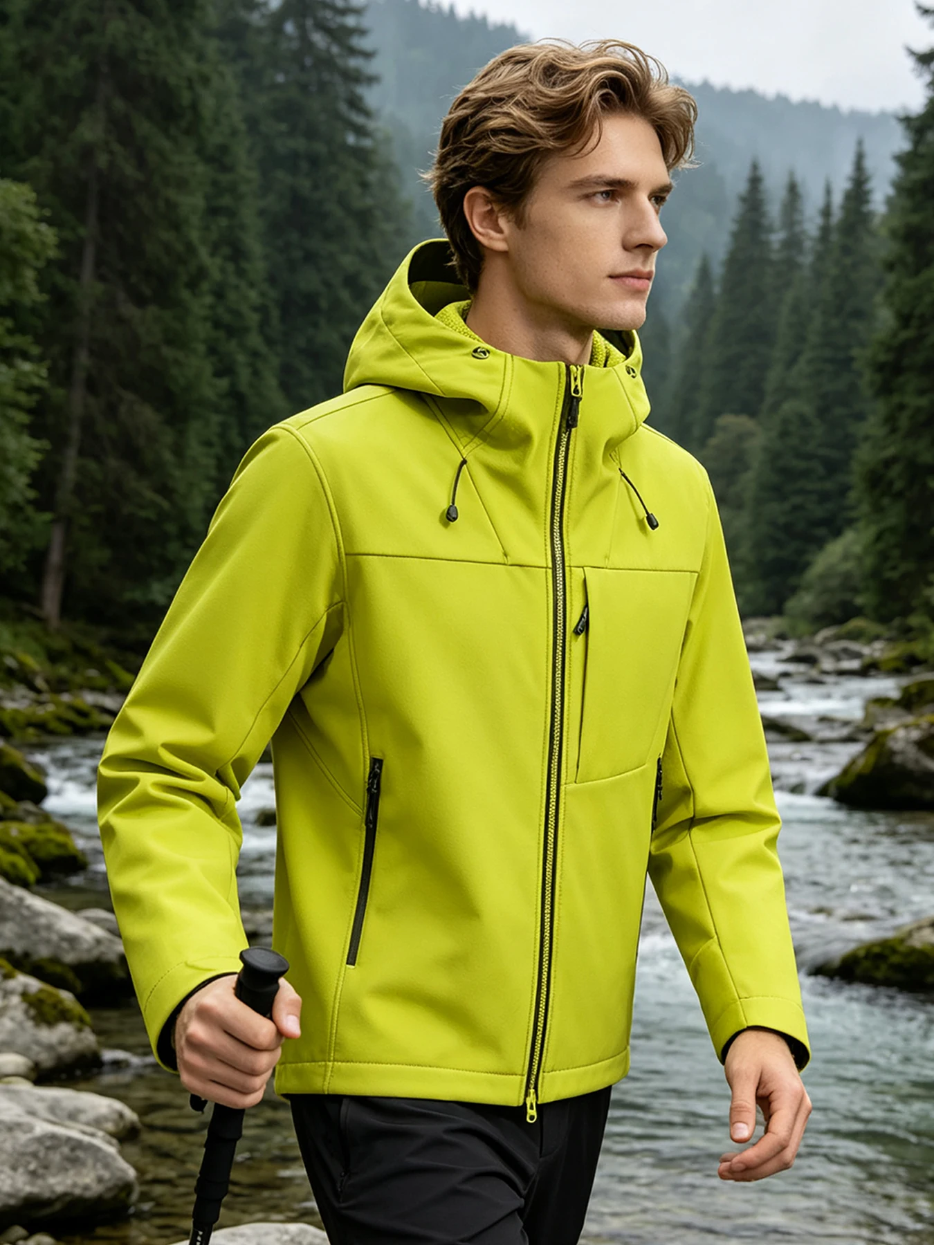 Herren Damen Wasserdichte Softshell-Jacke Winddichte Warme Fleece-Gefütterte Regenjacke Unisex Wander- Kletter- Trekking-Outdoor-Windbreaker – Detail 11