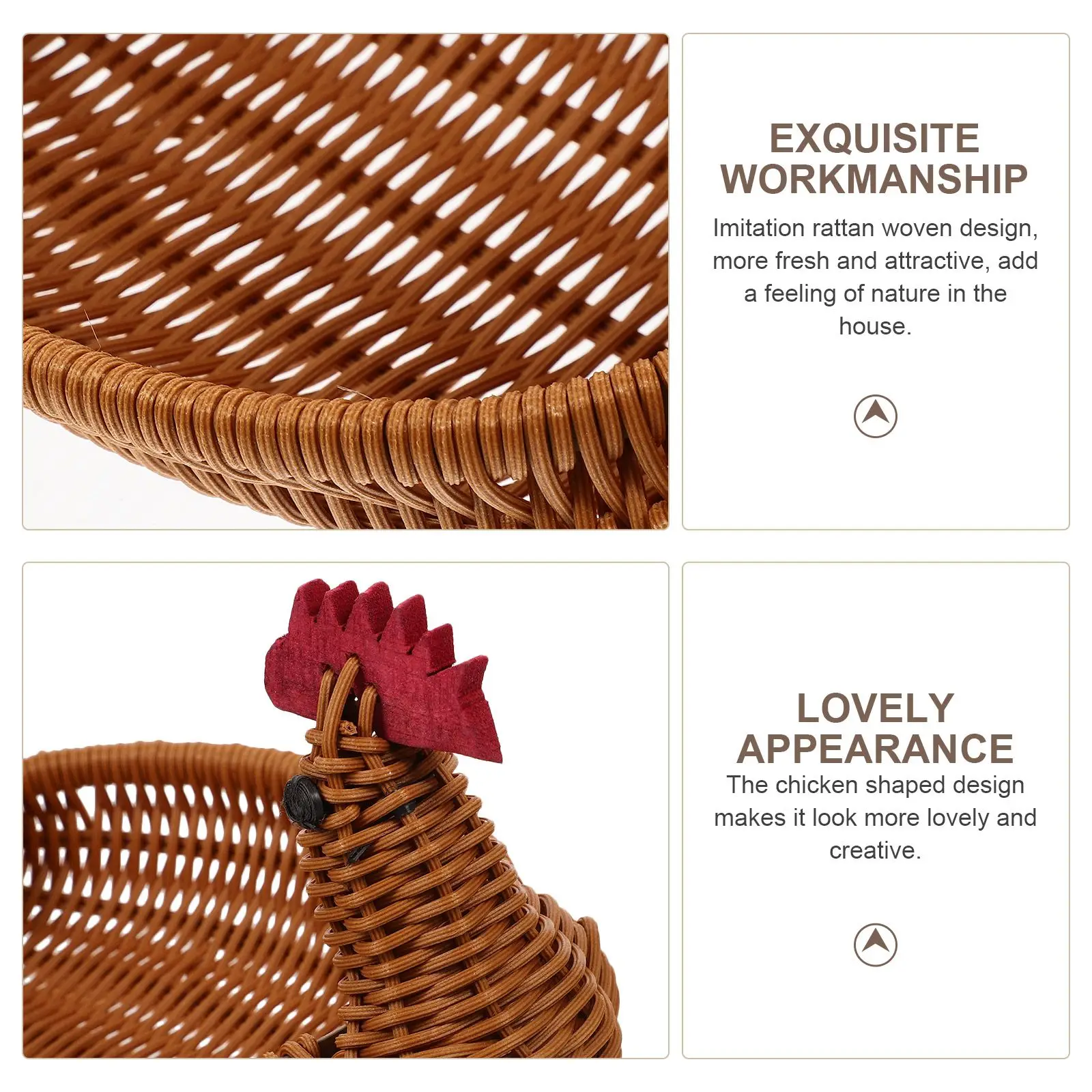 

Storage Basket Home Decor Fruit Shape Rattan Hen Woven Large Pp Wicker Baskets Kitchen