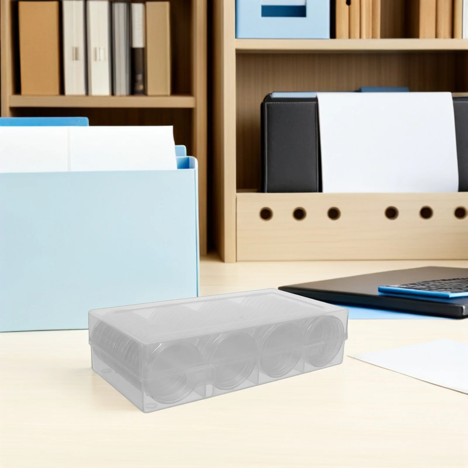 

60pcs Commemorative Coin Storage Box 41Mm Transparent Portable Display Case Airtight Protection For Collectors Small Round