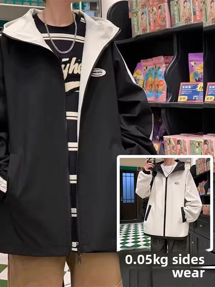 

Two-Way Wear Men's Pilot Jaet Spring Autumn American Sle Windbreaker Casual Trendy Coat Couples Matching Outerwear