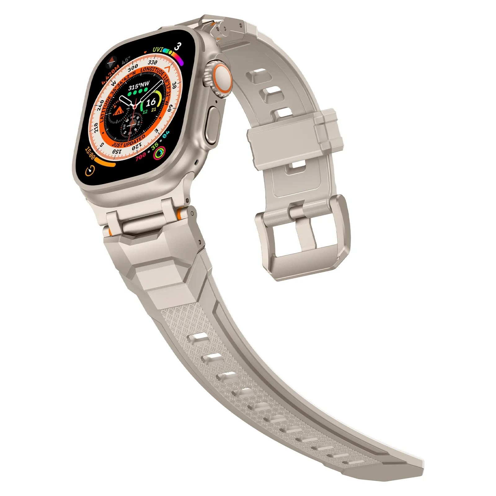 Rubber Sports Band for Apple Watch Ultra 2 49mm Series 9 8 7 Se 6 5 4 Strap for IWatch Ultra 45mm 42mm 44mm Luxury TPU Bracelet