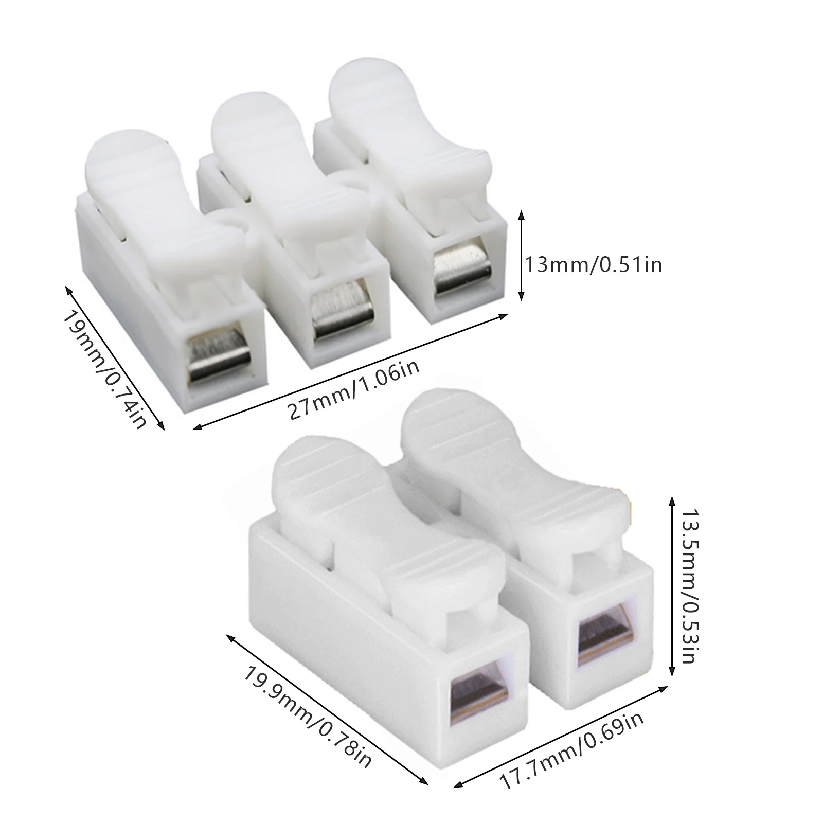 30pcs New Electrical 2 3 Pins Electrical Cable Connectors CH2 CH3 Quick Splice Lock Wire Terminals Lamp Connection