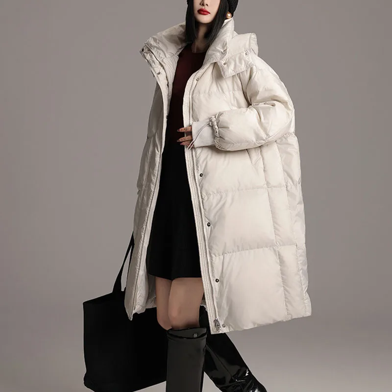 

2025 Winter New Down Jacket Women 90 Duck Down High-Quality Thickened For Cold Protection Hooded hood Women's Down Jacket H728