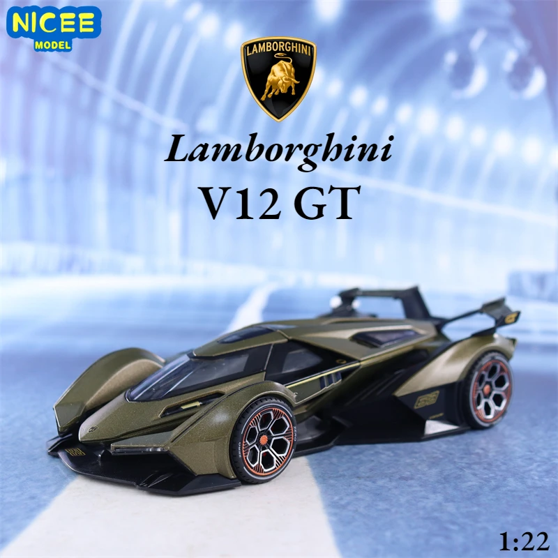 

1:22 Lamborghini V12 GT Alloy Sports Car Model Diecast Metal Simulation Decoration Sound And Light Childrens Toy Car Gifts A471