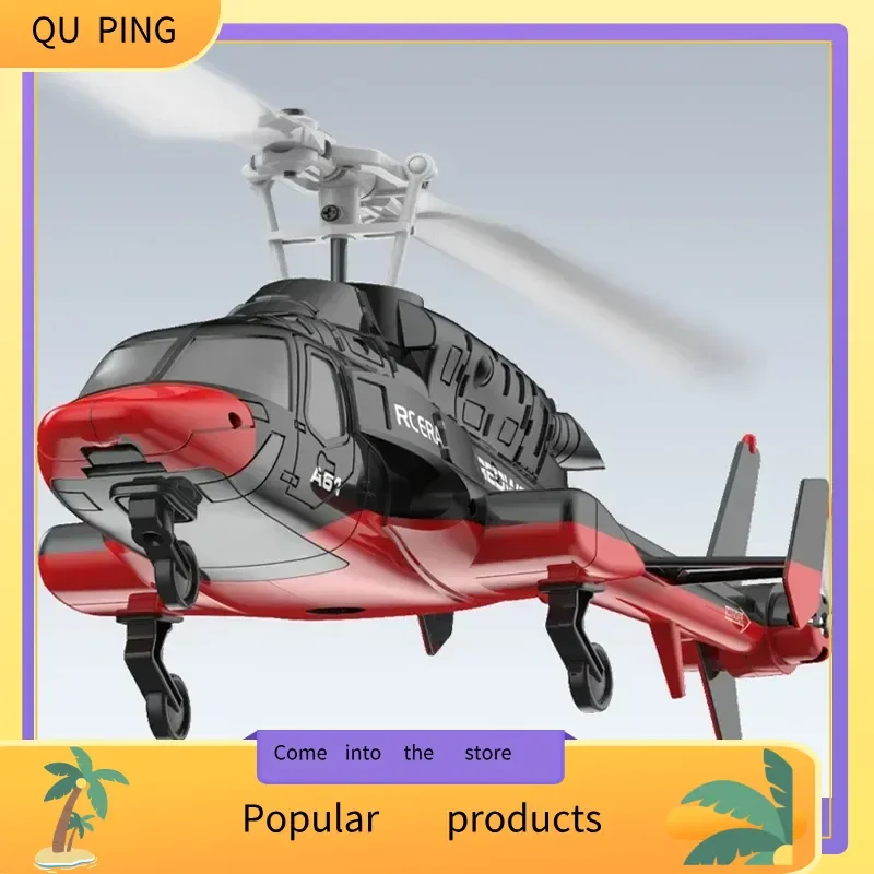 Rhsky A61 Elicottero telecomandato Giocattolo per bambini Regalo Piccolo lupo volante Simulazione senza pilota di combattimento a quattro vie ad altezza fissa