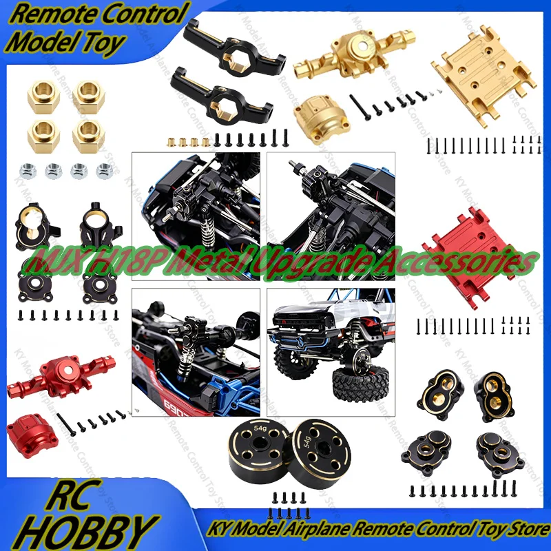 MJX H18p Metal Upgrade Accessories Brass Counterweight Front C Seat Steering Cup Front Rear Axle Shells Baseplate Combiner Rc