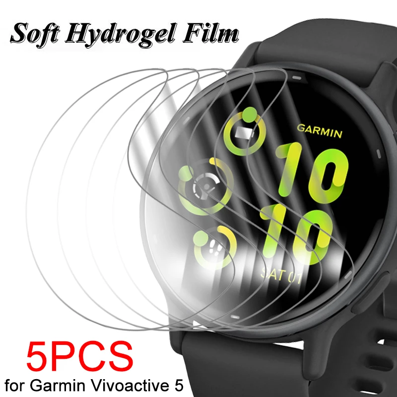 1-5Pcs Hydrogel Film for Garmin Vivoactive 5 Smartwatch Anti-scartch Protective Films HD Clear Screen Protector for Vivoactive5