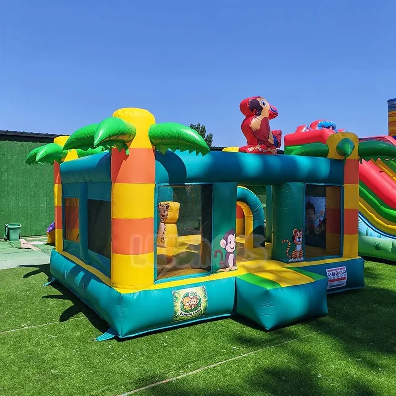 Customized Commercial Inflatable PVC Bouncer Jungle Animals Jumper Bouncy Castle Jumping Inflatable Bounce House