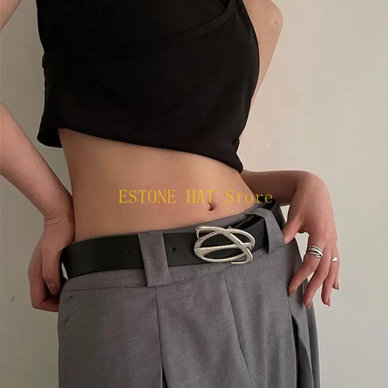 49MF Fashion Womens Leathers Belt, Soft Leathers Waist Belt with Metal Pin Buckle for Jeans Pants,Width 1.3